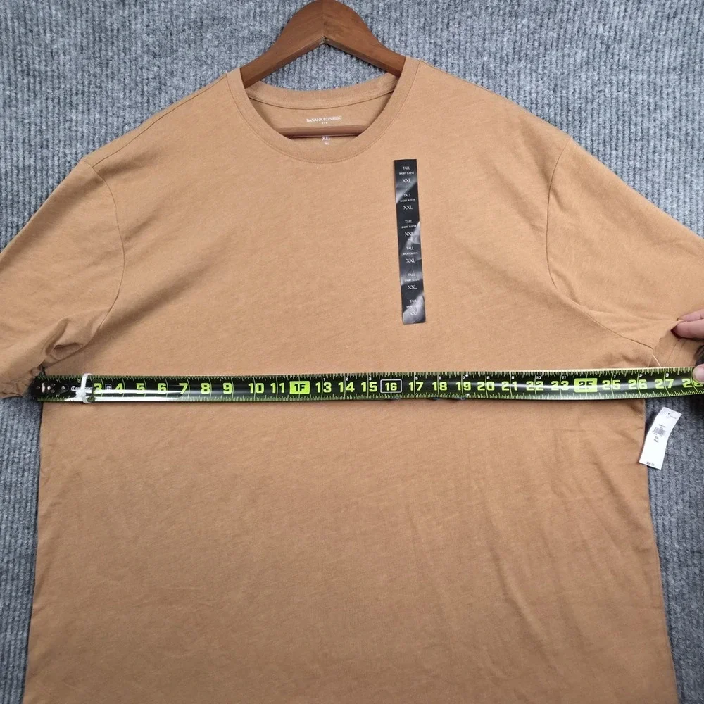 Banana Republic Premium Wash Tee Mens XXL Tall Camel Brown Casual Basic Core NWT